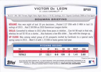 2014 Bowman - Prospects Purple #BP101 Victor De Leon Back