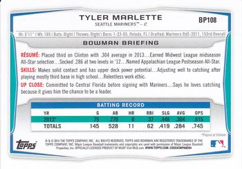 2014 Bowman - Prospects Purple #BP108 Tyler Marlette Back