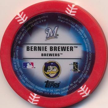 2014 Topps Chipz - Mascots Red #NNO Bernie Brewer Back