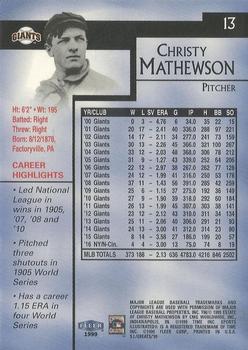 1999 Sports Illustrated Greats of the Game #13 Christy Mathewson Back