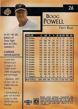 1999 Sports Illustrated Greats of the Game #26 Boog Powell Back