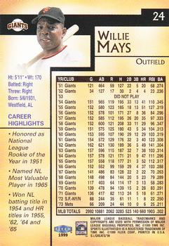 1999 Sports Illustrated Greats of the Game #24 Willie Mays Back
