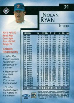 1999 Sports Illustrated Greats of the Game #34 Nolan Ryan Back