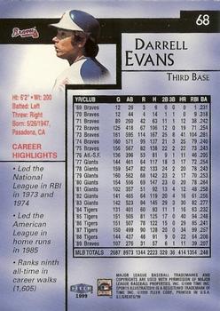 1999 Sports Illustrated Greats of the Game #68 Darrell Evans Back