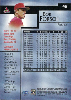 1999 Sports Illustrated Greats of the Game #48 Bob Forsch Back