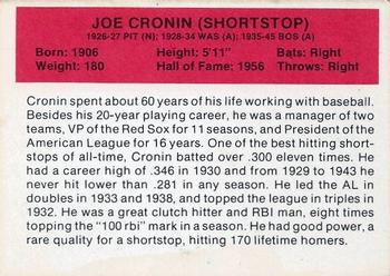 1987 Hygrade All-Time Greats #NNO Joe Cronin Back