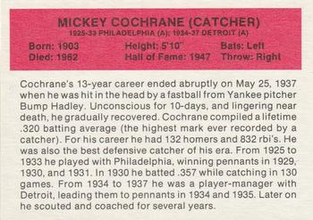 1987 Hygrade All-Time Greats #NNO Mickey Cochrane Back