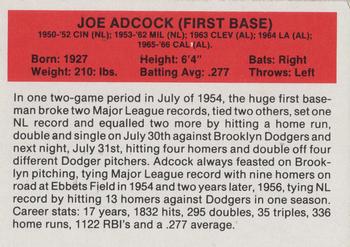 1987 Hygrade All-Time Greats #NNO Joe Adcock Back