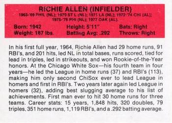 1987 Hygrade All-Time Greats #NNO Richie Allen Back