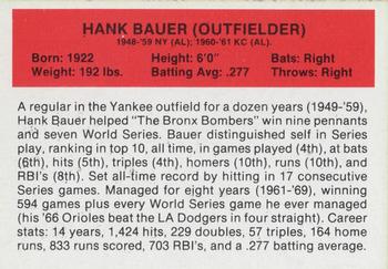 1987 Hygrade All-Time Greats #NNO Hank Bauer Back
