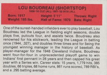 1987 Hygrade All-Time Greats #NNO Lou Boudreau Back