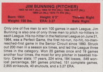 1987 Hygrade All-Time Greats #NNO Jim Bunning Back