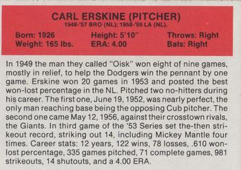 1987 Hygrade All-Time Greats #NNO Carl Erskine Back