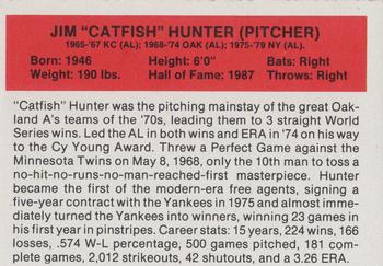 1987 Hygrade All-Time Greats #NNO Jim Hunter Back