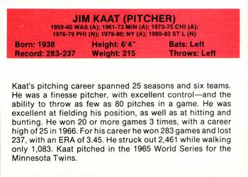 1987 Hygrade All-Time Greats #NNO Jim Kaat Back