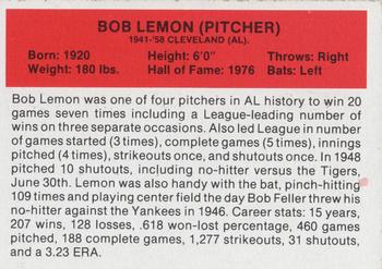1987 Hygrade All-Time Greats #NNO Bob Lemon Back