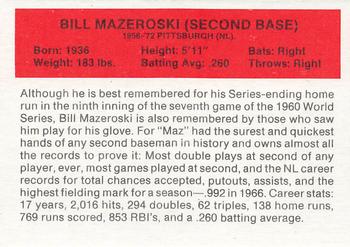 1987 Hygrade All-Time Greats #NNO Bill Mazeroski Back