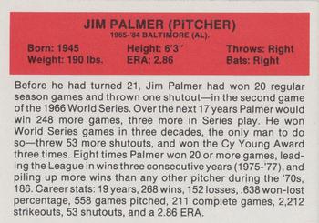 1987 Hygrade All-Time Greats #NNO Jim Palmer Back