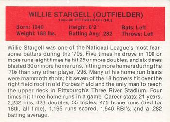 1987 Hygrade All-Time Greats #NNO Willie Stargell Back