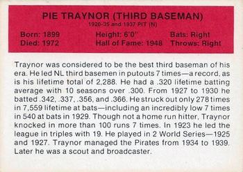 1987 Hygrade All-Time Greats #NNO Pie Traynor Back