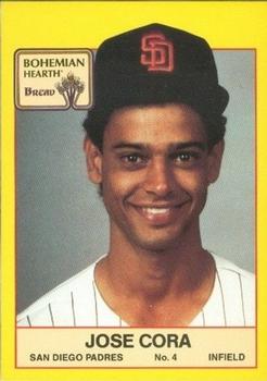 1987 Bohemian Hearth Bread San Diego Padres #NNO Jose Cora Front