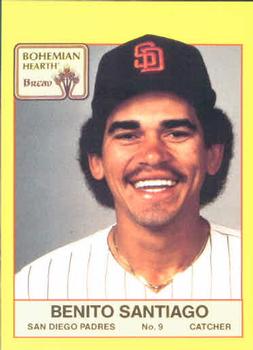 1987 Bohemian Hearth Bread San Diego Padres #NNO Benito Santiago Front