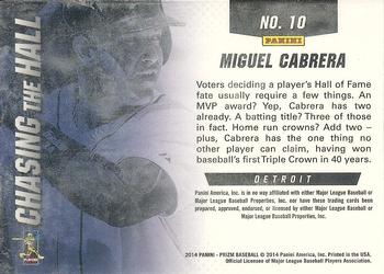 2014 Panini Prizm - Chasing the Hall #10 Miguel Cabrera Back