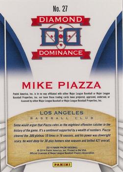 2014 Panini Prizm - Diamond Dominance #27 Mike Piazza Back