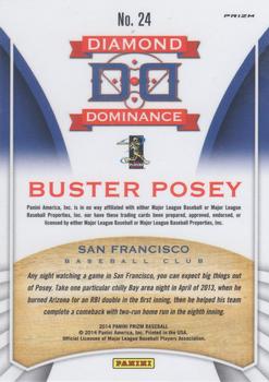 2014 Panini Prizm - Diamond Dominance Prizms #24 Buster Posey Back