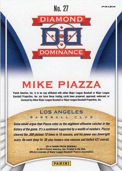 2014 Panini Prizm - Diamond Dominance Prizms #27 Mike Piazza Back