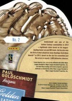 2014 Panini Prizm - Golden Leather Die Cut #2 Paul Goldschmidt Back