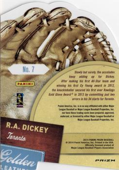 2014 Panini Prizm - Golden Leather Die Cut #7 R.A. Dickey Back