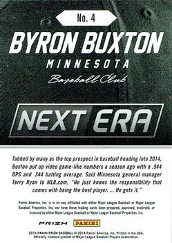 2014 Panini Prizm - Next Era Prizms #4 Byron Buxton Back