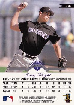 1997 Leaf #86 Jamey Wright Back
