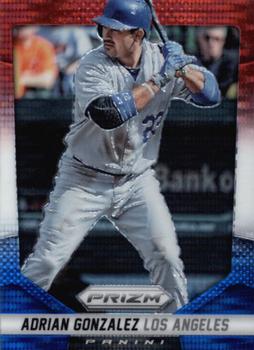 2014 Panini Prizm - Prizms Red White and Blue Pulsar #54 Adrian Gonzalez Front