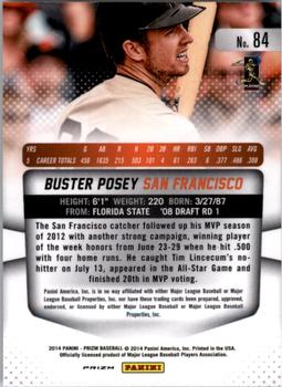 2014 Panini Prizm - Prizms Red White and Blue Pulsar #84 Buster Posey Back