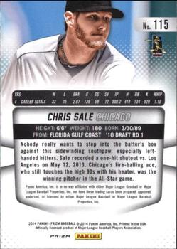 2014 Panini Prizm - Prizms Red White and Blue Pulsar #115 Chris Sale Back