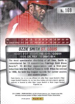 2014 Panini Prizm - Prizms Red White and Blue Pulsar #169 Ozzie Smith Back