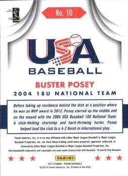 2014 Panini Prizm - USA Baseball #10 Buster Posey Back