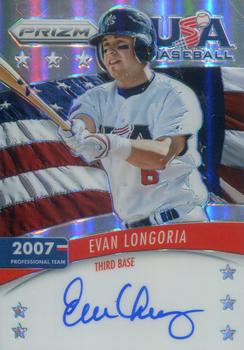 2014 Panini Prizm - USA Baseball Autographs Prizms #4 Evan Longoria Front