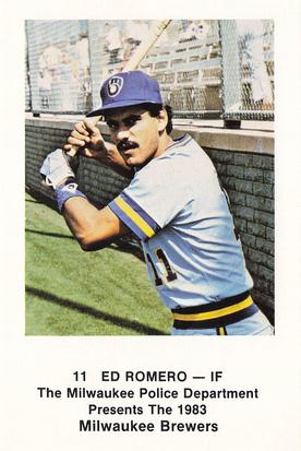 1983 Milwaukee Brewers Police #NNO Ed Romero Front