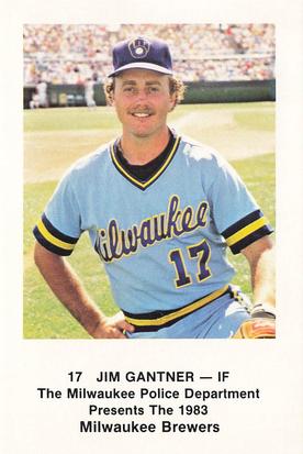 1983 Milwaukee Brewers Police #NNO Jim Gantner Front