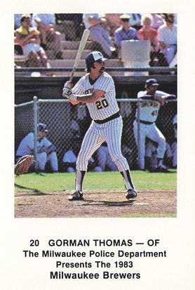 1983 Milwaukee Brewers Police #NNO Gorman Thomas Front