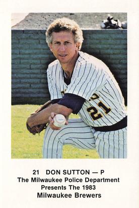 1983 Milwaukee Brewers Police #NNO Don Sutton Front