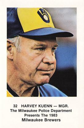 1983 Milwaukee Brewers Police #NNO Harvey Kuenn Front