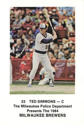 1984 Milwaukee Brewers Police #NNO Ted Simmons Front