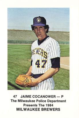 1984 Milwaukee Brewers Police #NNO Jaime Cocanower Front