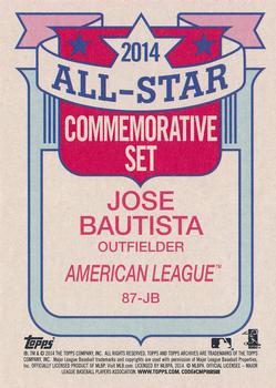 2014 Topps Archives - 1987 Topps All-Stars #87-JB Jose Bautista Back