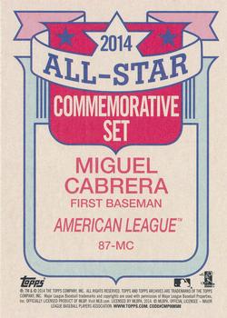 2014 Topps Archives - 1987 Topps All-Stars #87-MC Miguel Cabrera Back