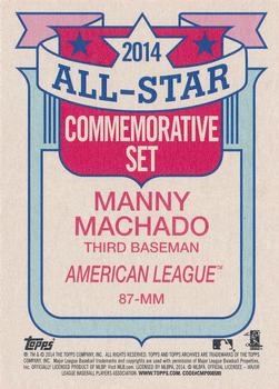 2014 Topps Archives - 1987 Topps All-Stars #87-MM Manny Machado Back